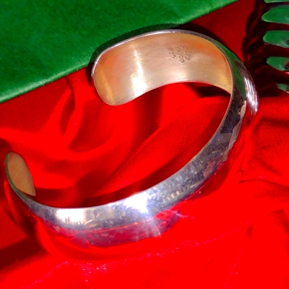 .925 Solid Sterling Silver Wide Bangle Bracelet... - image 3